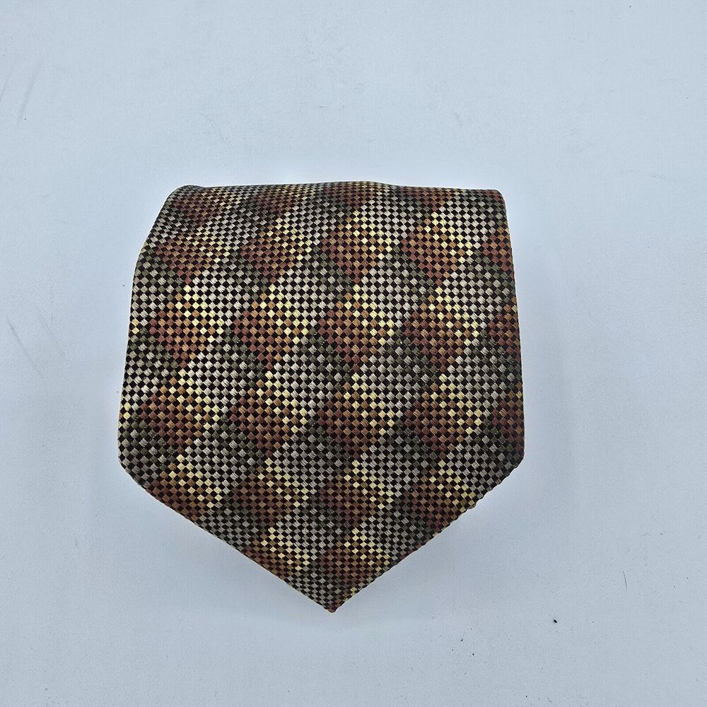 Necktie Mens Vintage Geoffrey Beene Mens Tie Tan and brown Size Is 58in x 4in